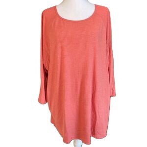 Old Navy Maternity Women’s Coral Ribbed Stretch 3/4 Sleeve Nursing Top Shirt XXL